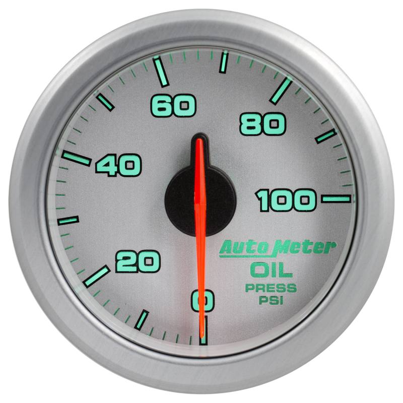 Autometer Airdrive 2-1/6in Oil Pressure Gauge 0-100 PSI - Silver 9152-UL image 5