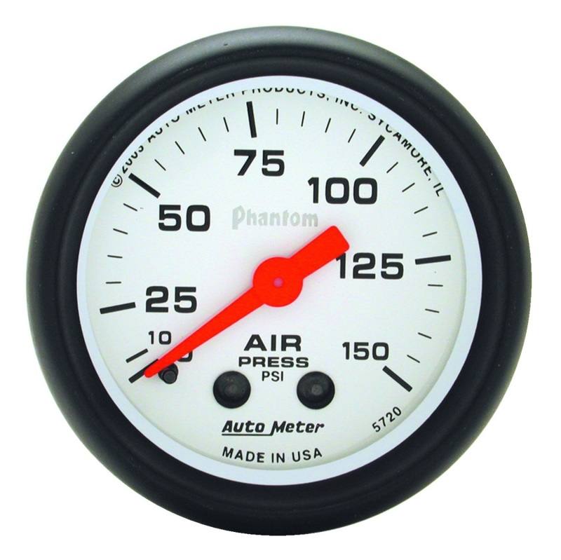 Autometer Phantom 52mm 0-150 PSI Mechanical Air Pressure Gauge 5720 image 2