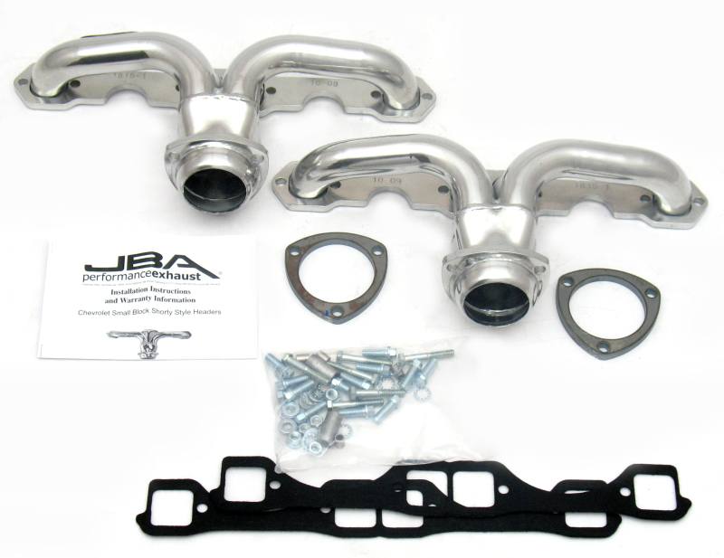 JBA 57-74 Chevrolet Corvette 265-400 SBC 1-5/8in Primary Silver Ctd Tight Tuck Header 1815s-1js