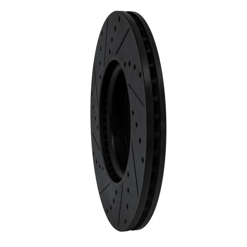 R1 04-19 Ford Transit Connect Front Right Drilled & Slotted Black Brake Rotor 633-54070R image 4