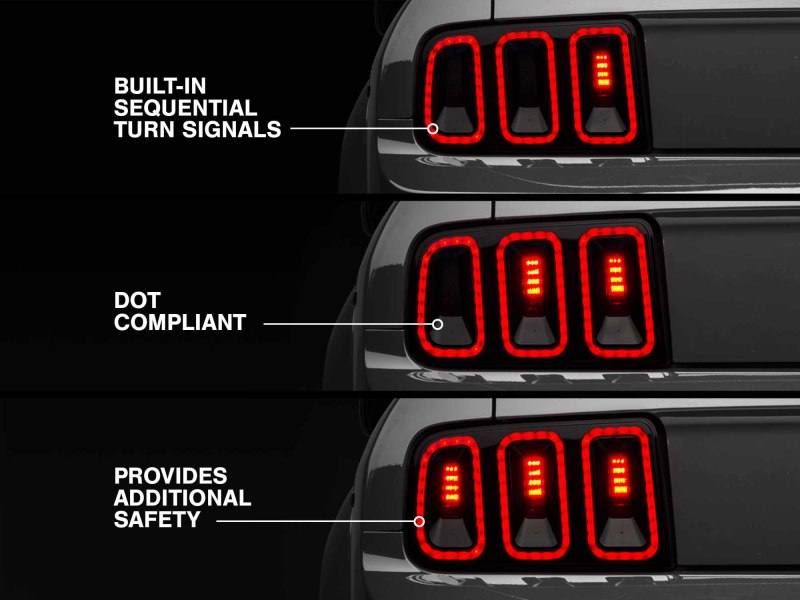 Raxiom 05-09 Ford Mustang Gen5 Tail Lights- Black Housing (Smoked Lens) 49169 image 5