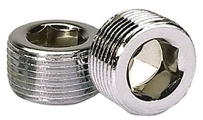Moroso Chrome Plated Pipe Plugs - 3/4in NPT Thread - 2 Pack 39154 image 2