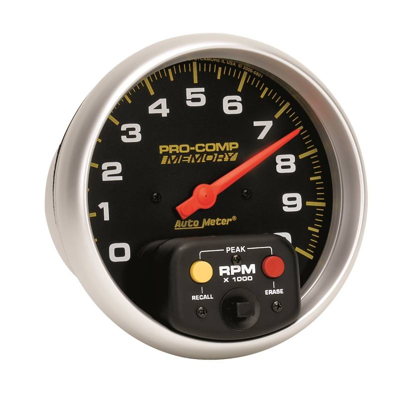 Autometer Pro-Comp 5 inch 10K RPM with Peak Memory In-Dash Tachometer 6801 image 4