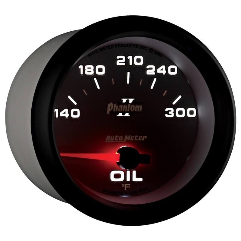 Autometer Phantom II 2 5/8in 140-300 Degree F Short Sweep Electronic Oil Temperature Gauge 7848 image 6