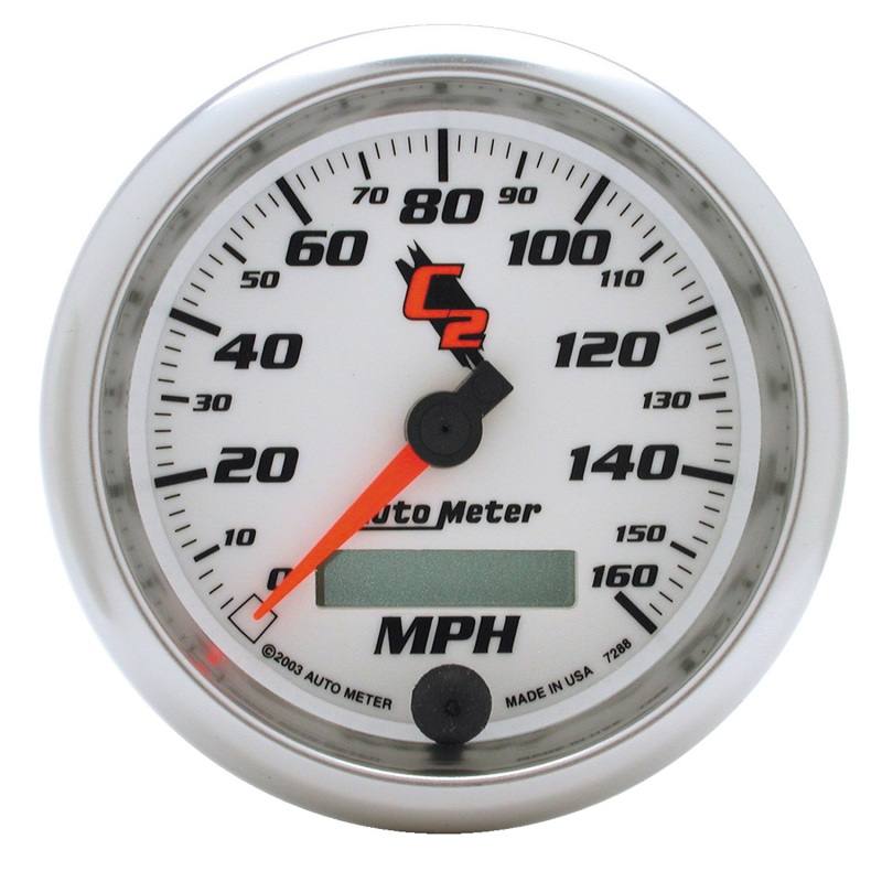 Autometer C2 3 3/8 inch 160MPH In-Dash Speedometer 7288 image 2