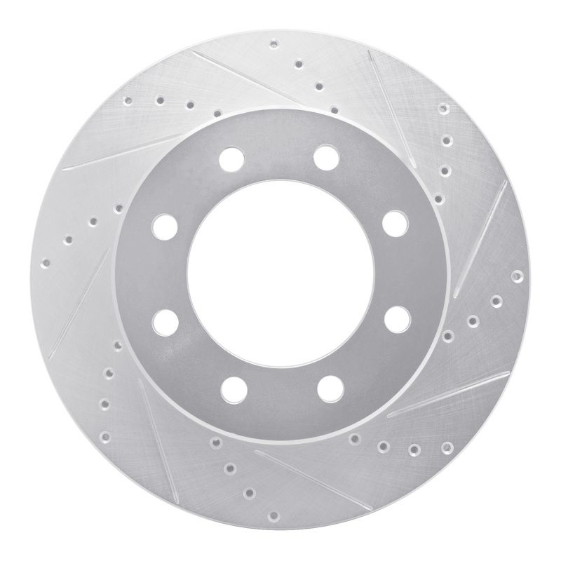 R1 09-25 Dodge Ram 3500 Front Right Drilled & Slotted Silver Brake Rotor 631-40110R