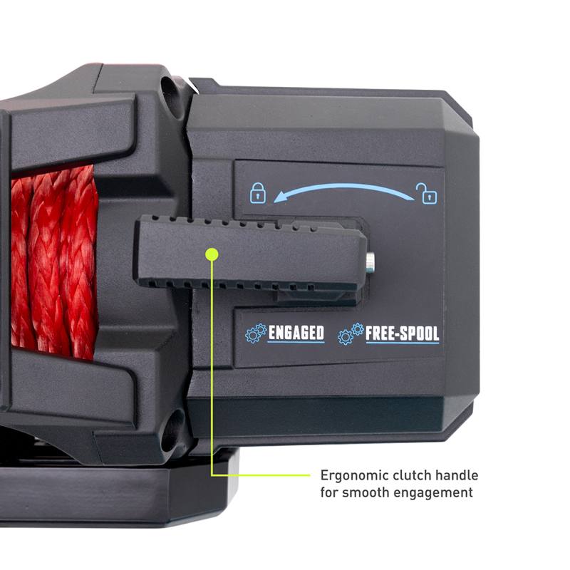Borne Off-Road 12K Winch - Red Synthetic Rope bnwn12srd image 7