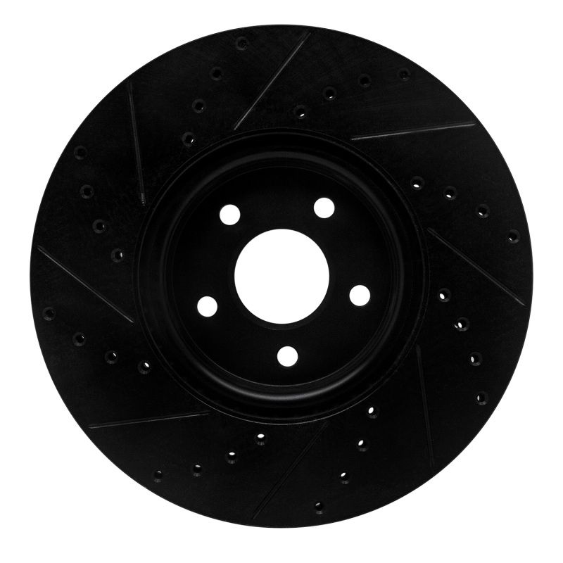 R1 04-19 Ford Transit Connect Front Right Drilled & Slotted Black Brake Rotor 633-54070R image 5