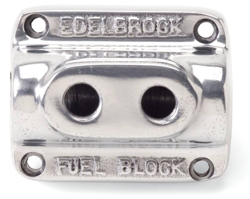 Edelbrock Polished Fuel Block Dual Carb 12801 image 2