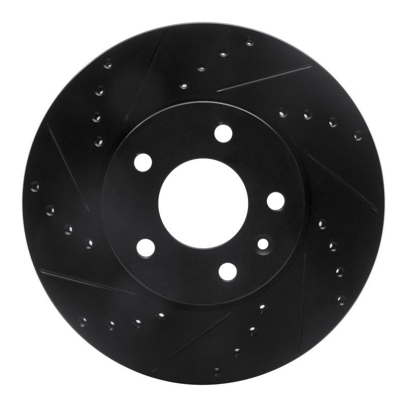 R1 13-25 Cadillac ATS Front Left Drilled & Slotted Black Brake Rotor 633-46033L