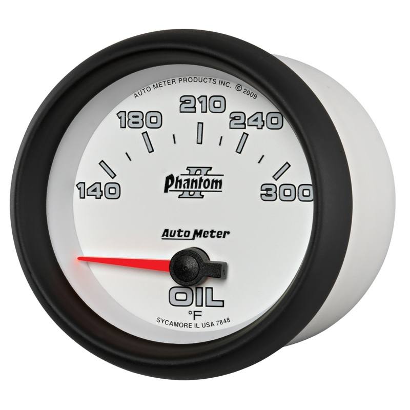 Autometer Phantom II 2 5/8in 140-300 Degree F Short Sweep Electronic Oil Temperature Gauge 7848 image 2