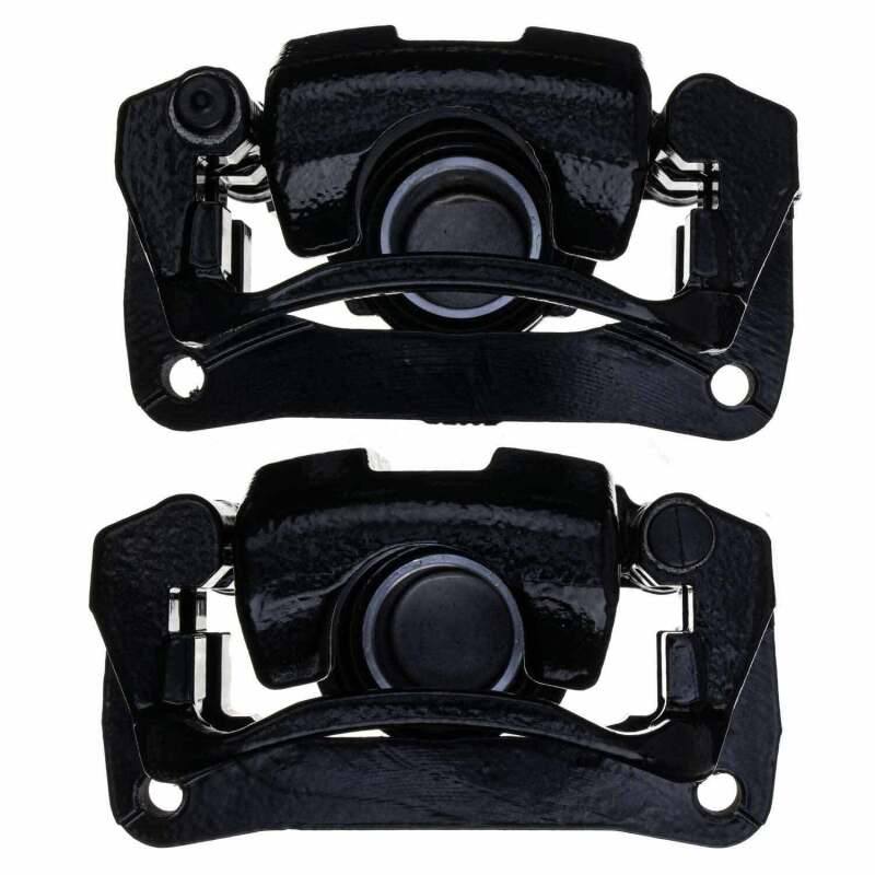 Power Stop 08-15 Toyota Sequoia Rear Black Caliper - Pair w/Bracket S3276BLK