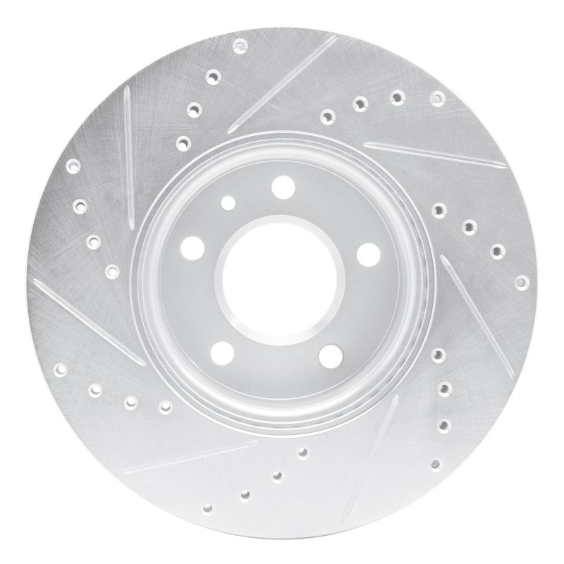 R1 13-25 Cadillac ATS Front Right Drilled & Slotted Silver Brake Rotor 631-46033R image 5