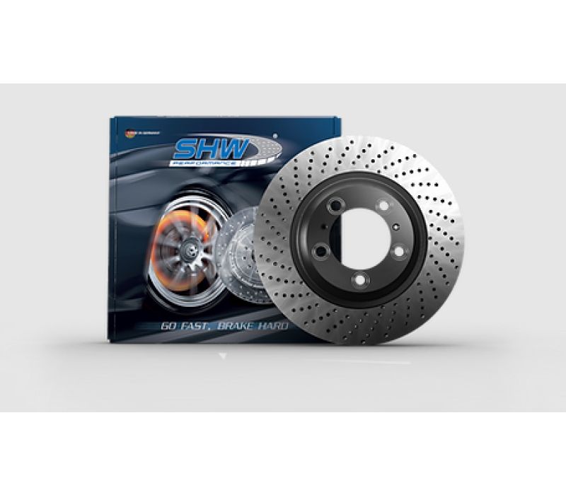 SHW 17-19 Porsche 911 Carrera 3.0L w/o Ceramics Left Front Cross-Drilled MB Brake Rotor (9P1615301A) PFL39981 image 2