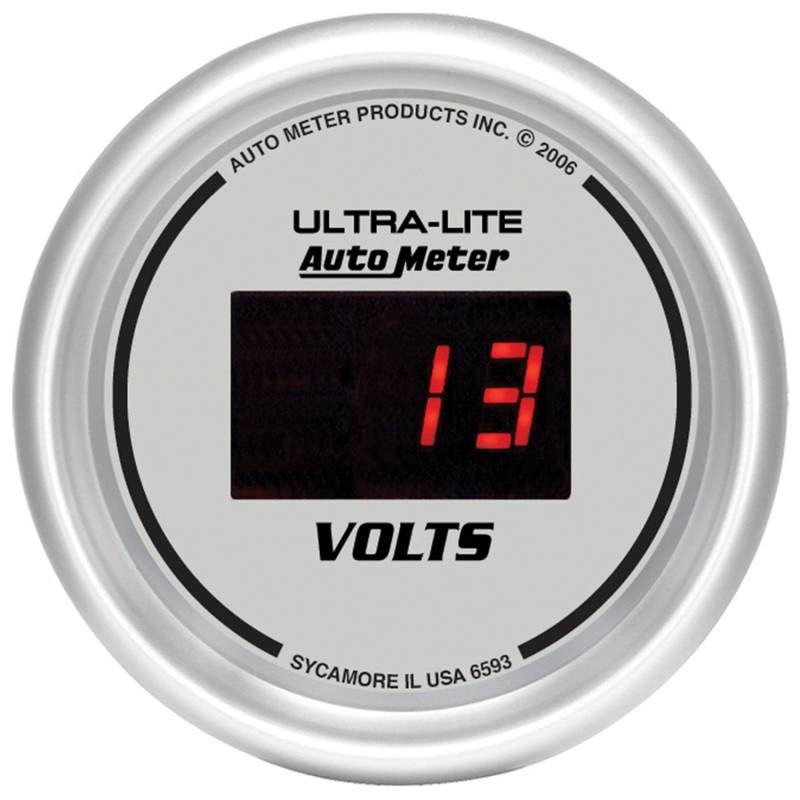 Autometer Ultra-Lite 2-1/16in 8-18 Volts Digital Voltmeter 6593 image 2