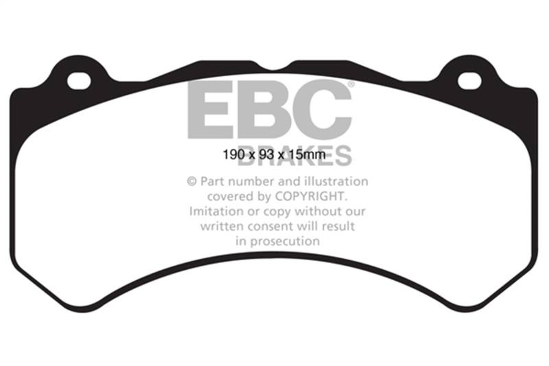 EBC 16+ Cadillac ATS-V 3.6 Twin Turbo Redstuff Front Brake Pads dp31853c image 2