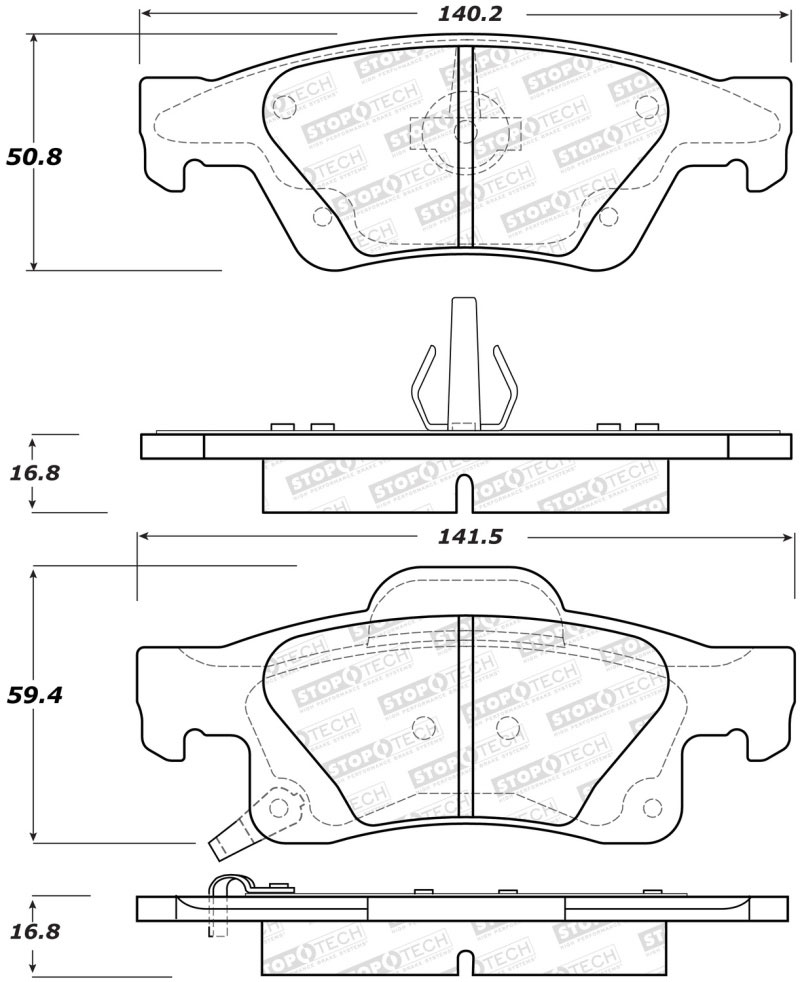 Stoptech Street Brake Pads Jeep Grand Cherokee SRT 350mm Front Disc