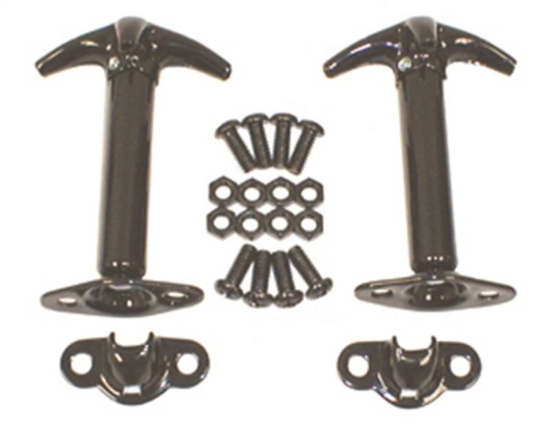 Rugged Ridge 41-95 Jeep CJ / Jeep Wrangler Black Hood Catch Kit 11210.01 image 2