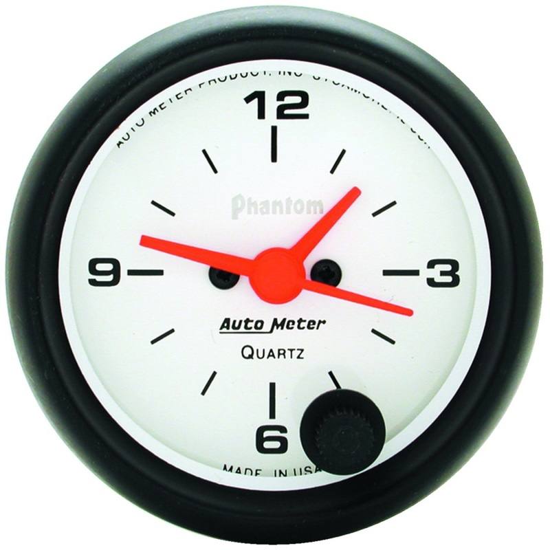 Autometer Phantom 52mm 12V Electronic Clock Gauge 5785 image 2
