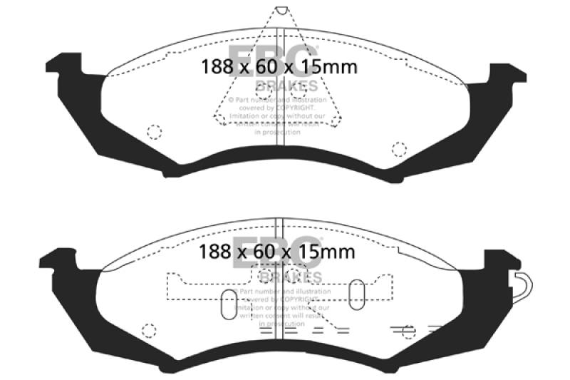 EBC 89-91 Ford Thunderbird 3.8 Ultimax2 Front Brake Pads ud417