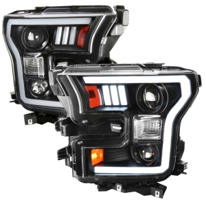 SPEC-D Tuning Ford F150 LED Projector Headlights - Clear Lens With Matte Black Housing
