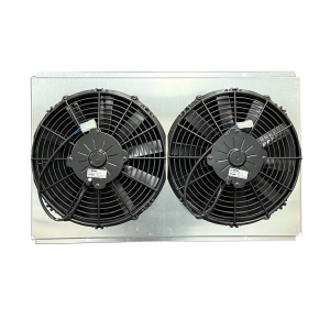 FLUIDYNE PERFORMANCE Fan Shroud w/Dual 12in Fans 23-7/8in x 15.5in