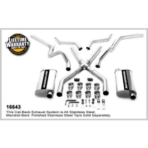 Magnaflow Exhaust System for GM Chevy C10 PICKUP V8 ALL Models; W/ Rear Coil Springs Dual Split Rear Exit