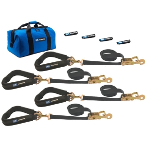 MACS CUSTOM TIE-DOWNS 4 Tie Downs Direct Hook & 4-40in Thru Wheel Stra