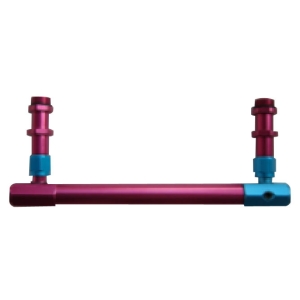 RACING POWER CO-PACKAGED Holley 4150 Aluminum Fue l Log Red/Blue 3/8Innpt