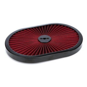 RACING POWER CO-PACKAGED 12in Super Flow Air Cleaner Red Mesh
