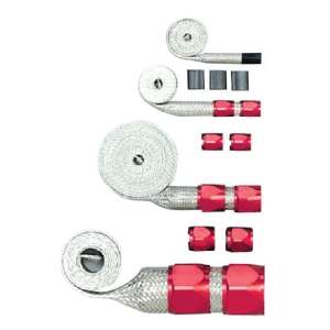 RACING POWER CO-PACKAGED Red Braided Hose Sleevin g Kit