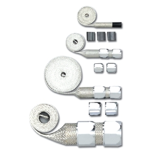 RACING POWER CO-PACKAGED Chrome Braided Hose Sle eving Kit