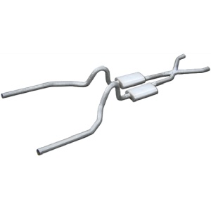 Pypes Mustang 2.5" 1964.5-69 Crossmember-back System w/ X-pipe Street Pro Mufflers