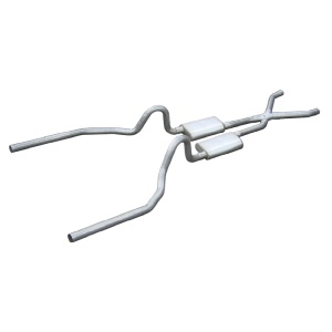 Pypes Mustang 2.5 inch Crossmember-back System w/ X-pipe Street Pro Mufflers