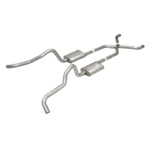 Pypes Chevy Wagon 2.5" Crossmember-back System w/ X-pipe with Race Pro Mufflers