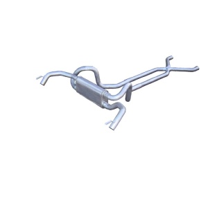 Pypes Nova and Camaro 2.5" Crossflow System w/ X-pipe & RacePro Muffler Polished T304 Stainless
