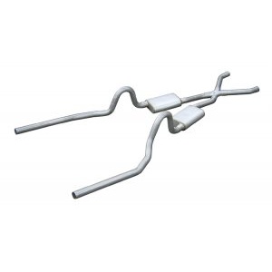 Pypes GM G SS 2.5" Crossmember-back System w/ X-pipe NO MUFFLER