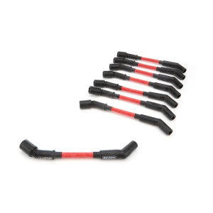 SCOTT PERFORMANCE GM LS Spark Plug Wire Set 45-Degree - Red