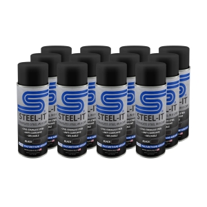 STEEL-IT Black Polyurethane Case 12 x 12oz Spray Cans