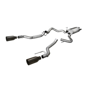 Corsa Ford Raptor Exhaust Sport System Super Cab / Super Crew 3.5L V6 Turbo 5 Inch Black Tips
