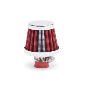 Edelbrock Valve Cover Breathers 9mm Inlet Red/Chrome