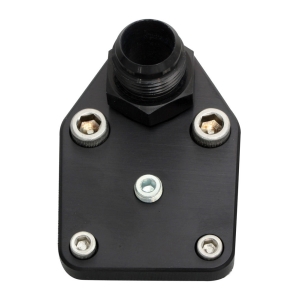 Moroso Chevrolet Small Block Fuel Pump Block-Off Plate w/Fitting - Billet Aluminum