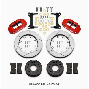 Wilwood Narrow Superlite 4R Front Kit 12.19in Drilled Red 63-87 C10 w/ Wilwood Pro Spindles