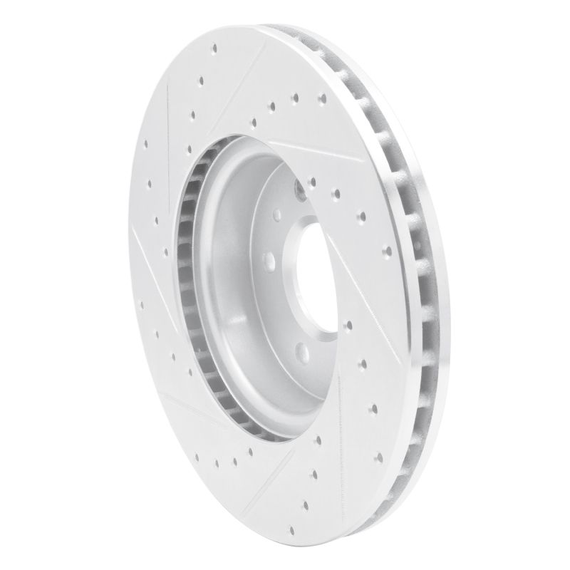R1 13-25 Cadillac ATS Front Right Drilled & Slotted Silver Brake Rotor 631-46035R image 4