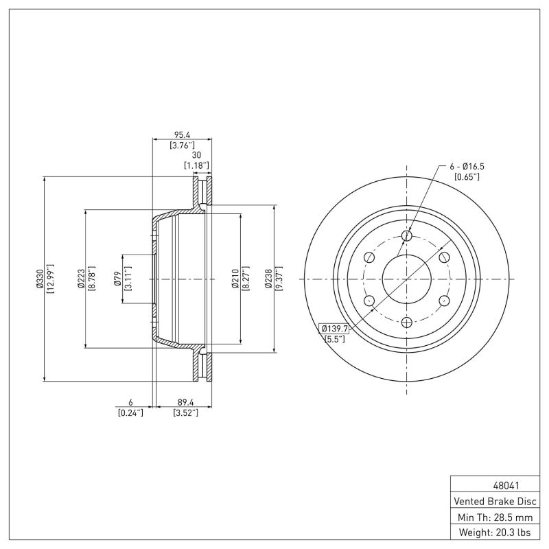 DFC 00-14 Cadillac Escalade ESV Rear Brake Rotor 600-48041 image 6