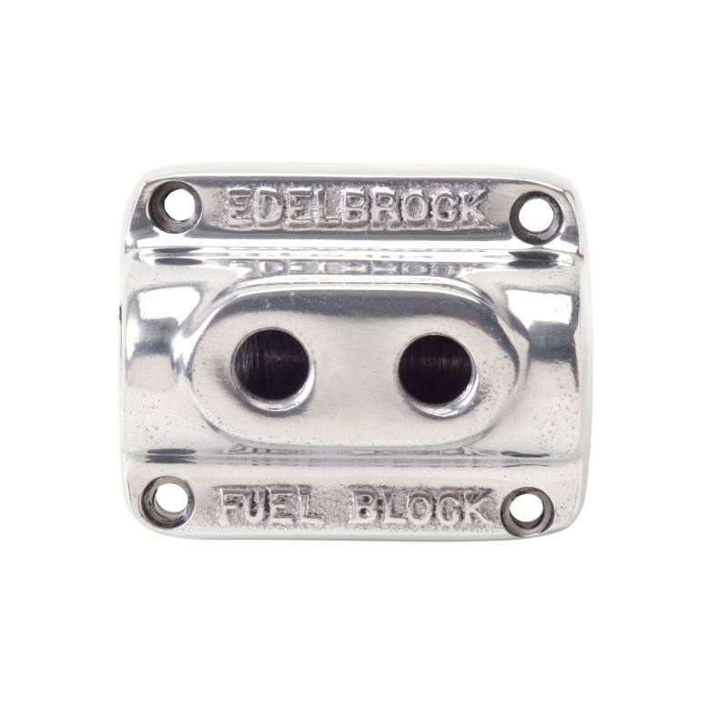 Edelbrock Polished Fuel Block Dual Carb 12801 image 3