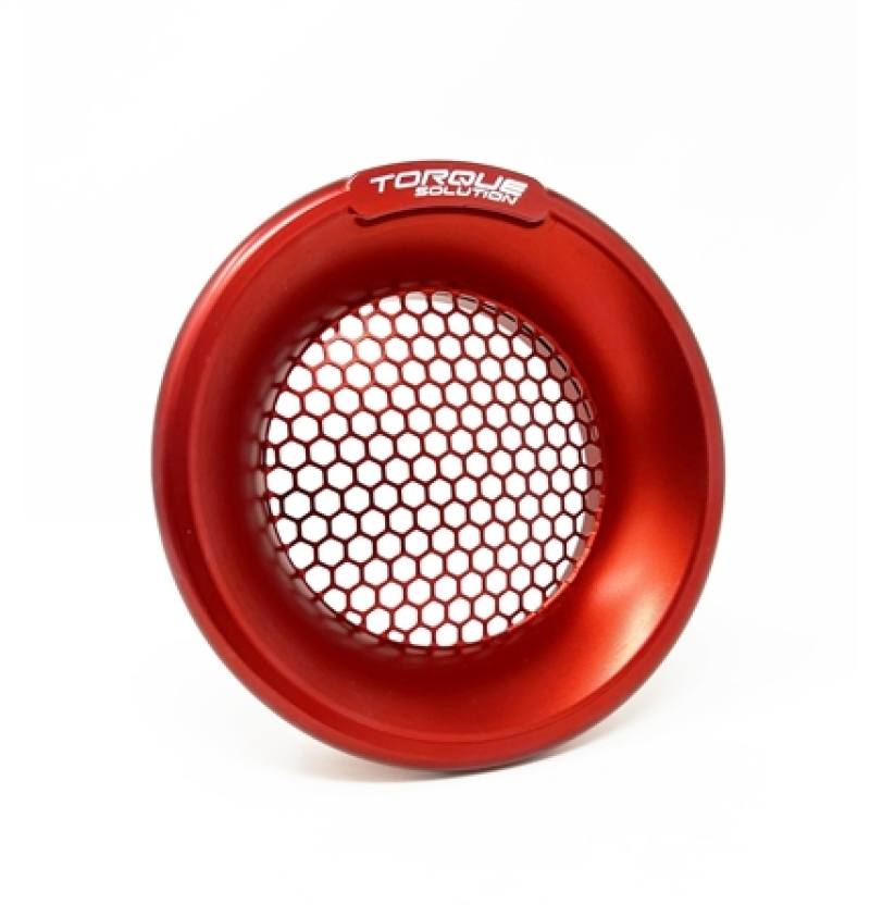 Torque Solution Billet Turbo Velocity Stack Shield For 4in Inlet - Red tsvs740rd