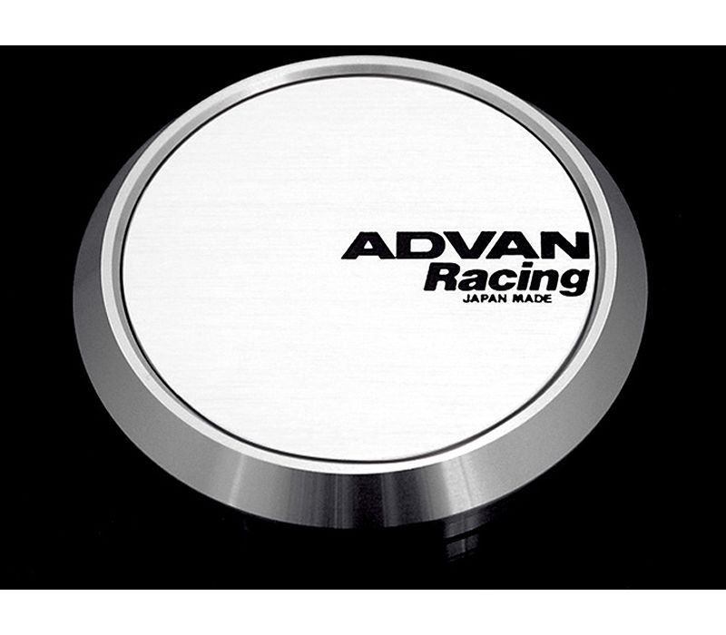 Advan 63mm Flat Centercap - White/Silver Alumite v2389