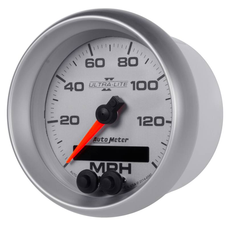 Autometer Ultra-Lite II 3-3/8in 0-140MPH In-Dash Electronic GPS Programmable Speedometer 4980 image 2