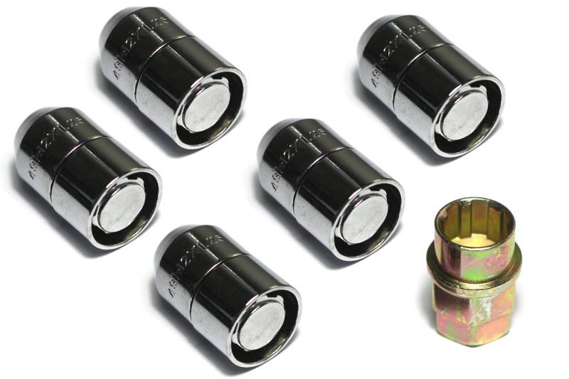 Rugged Ridge Five Piece Wheel Lock Set 1/2 -20 Thread Chrome 16715.20 image 2